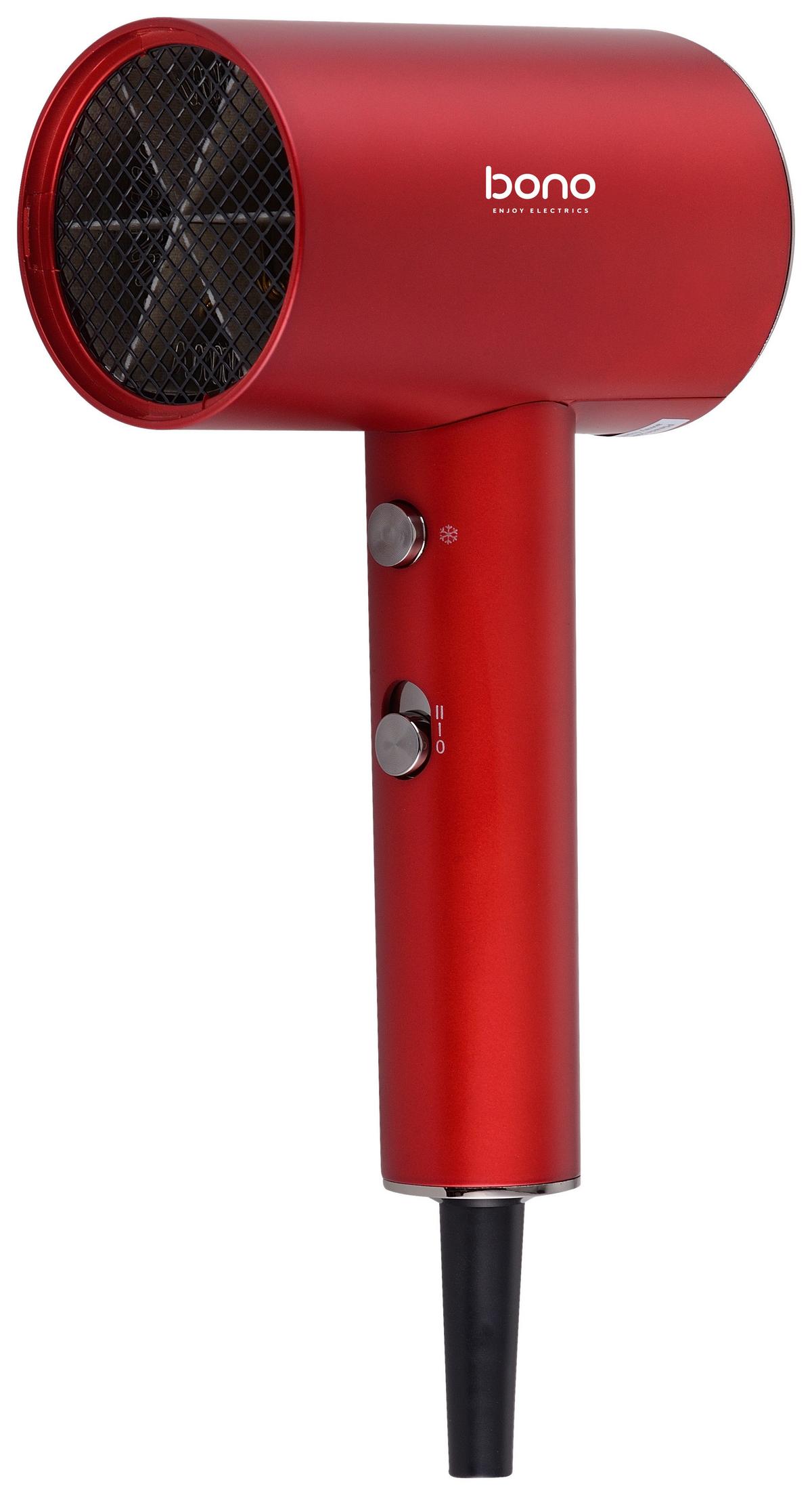 Haartrockner Emy - Rot/Silberfarben, Basics, Kunststoff/Metall (12/7/24,5cm) - Bono