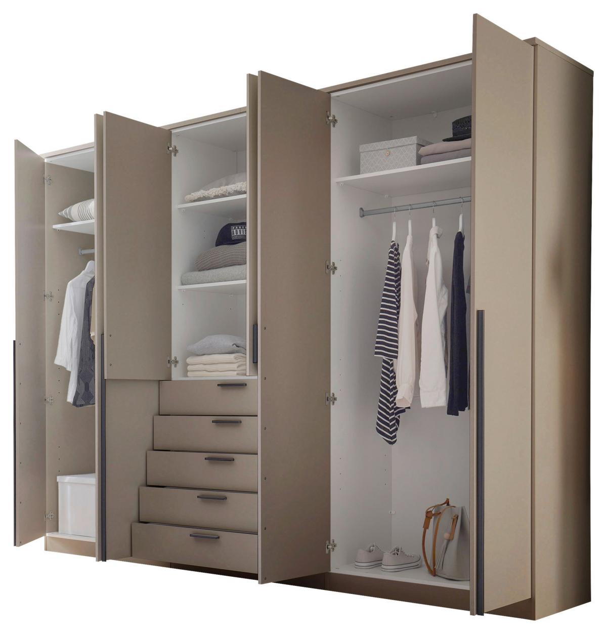 Drehtürenschrank mit Schubladen 270cm Arnis - Kaschmir, KONVENTIONELL, Holzwerkstoff (270/210/52cm) - James Wood