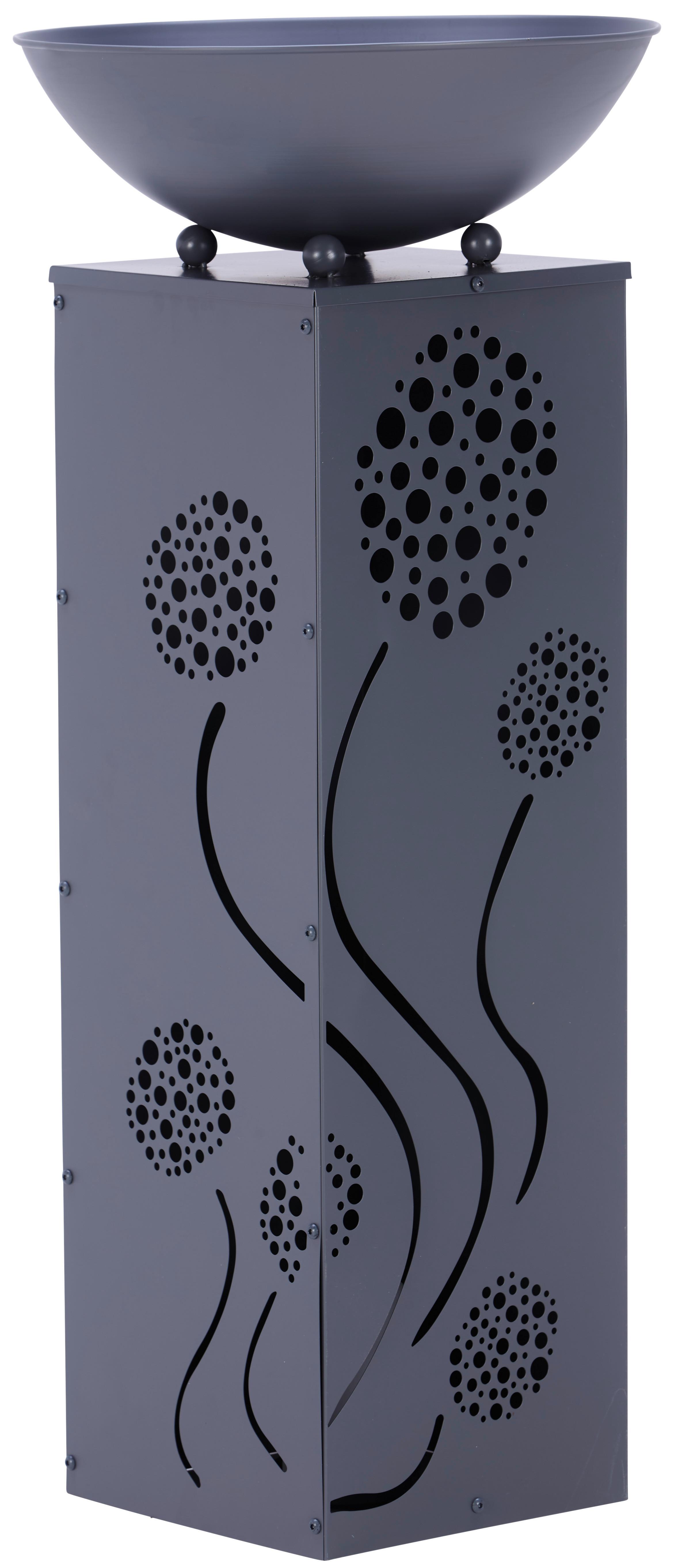 Led Dekosäule Mit Schale Pusteblume H: 87 Cm - Grau, Basics, Metall (38/38/87cm)