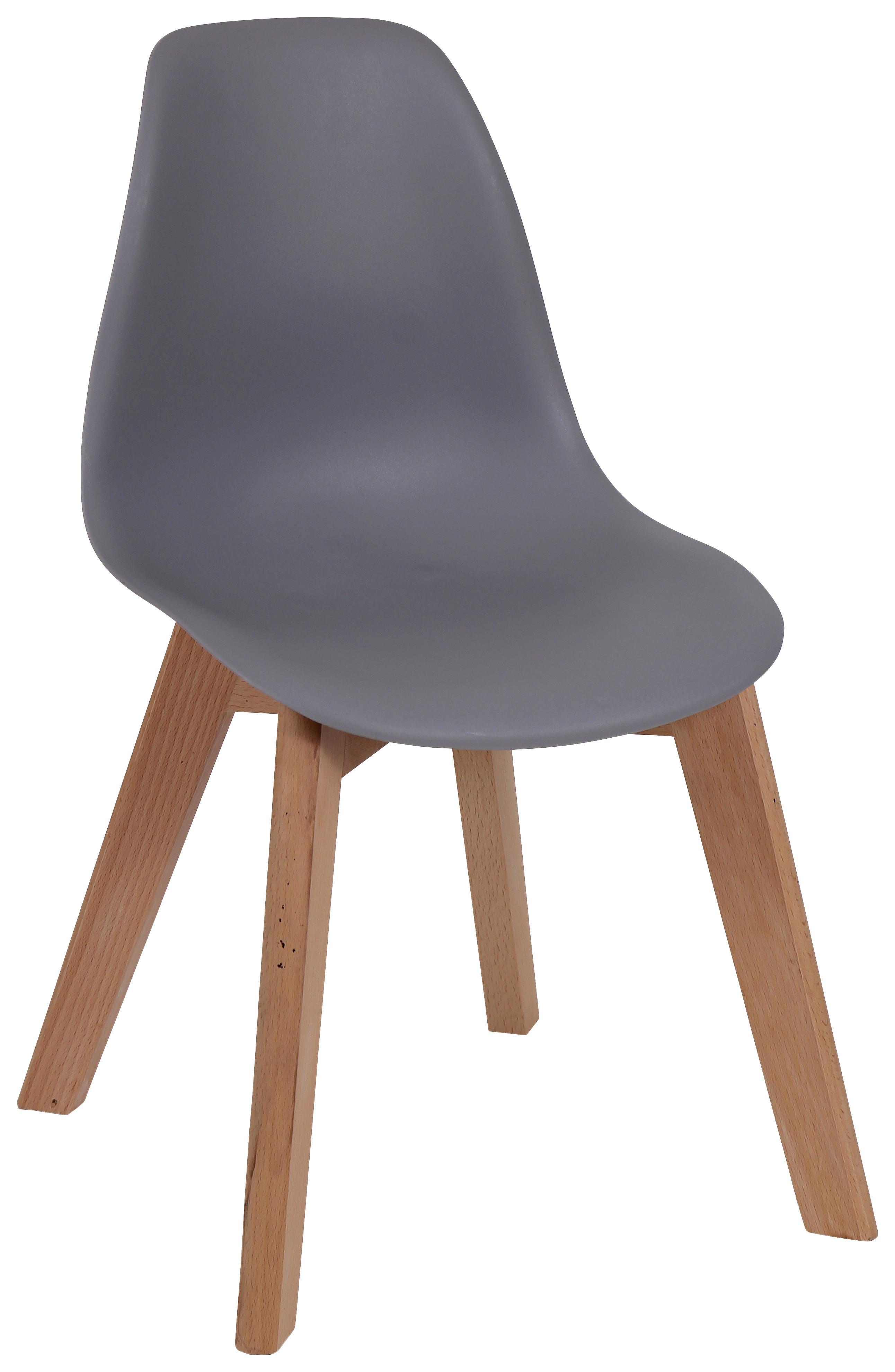 Dětská Židle Steve Šedá - šedá/přírodní barvy, dřevo/plast (32/57/30cm)