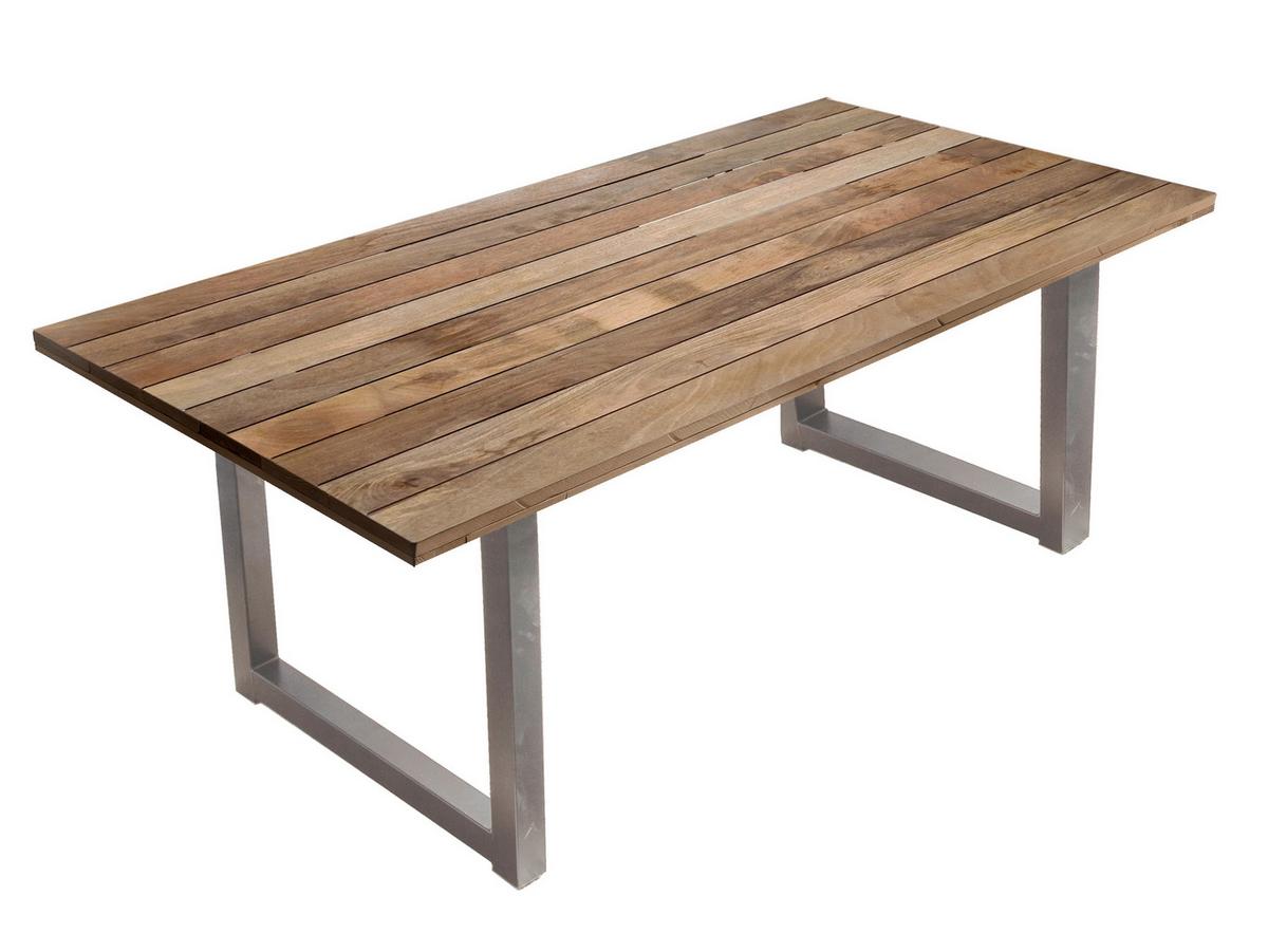 Esstisch Silber/naturfarben L: 220cm - Silberfarben/Naturfarben, Design, Holz/Metall (220/100/77cm) - Livetastic