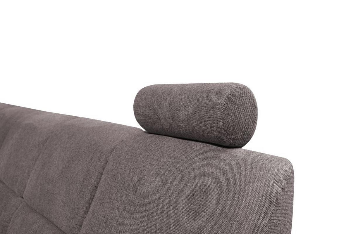 Sedačka MARSYLIA, ľavá, sivohnedý velúr, s relax.rohom - černá/barvy stříbra, Design, kov/dřevo (216/270cm) - MID.YOU