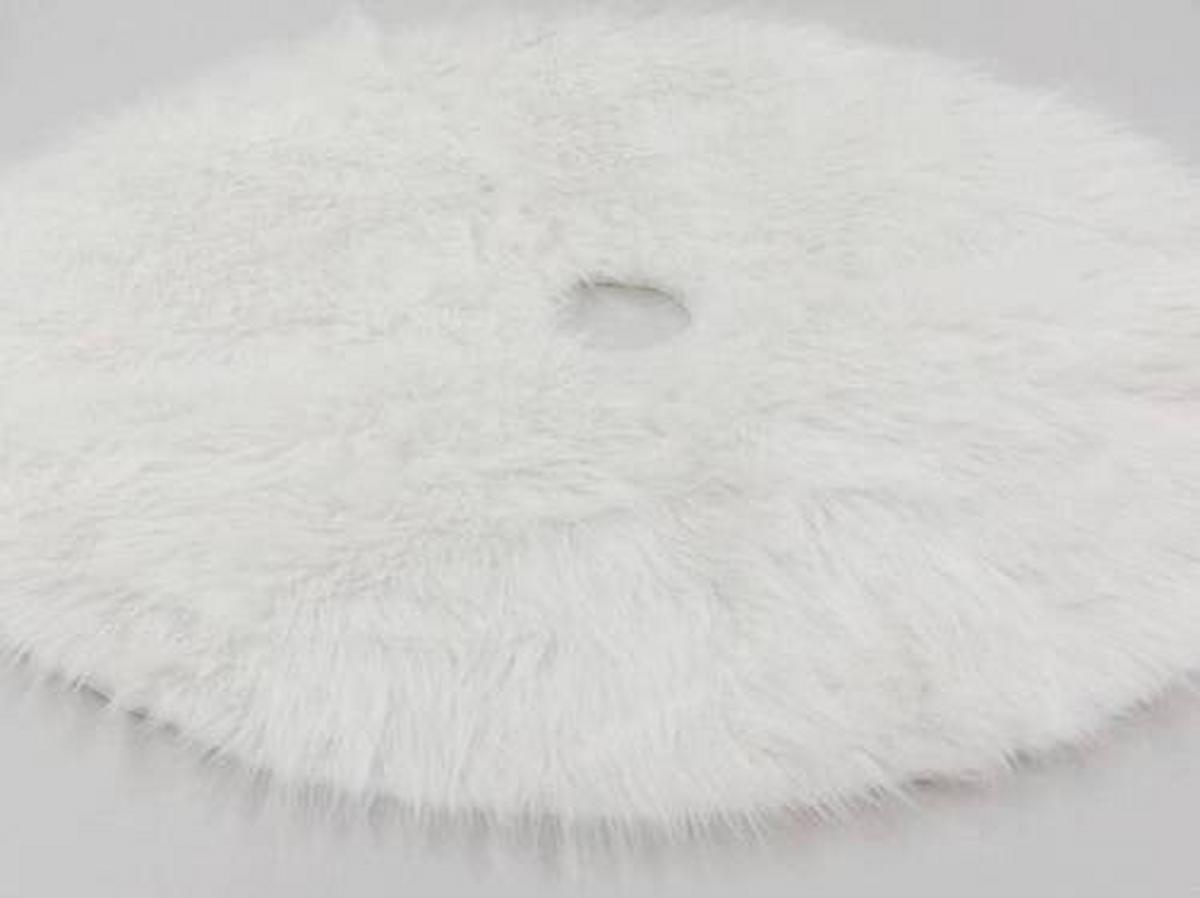 Christbaumdecke Synthetikfaser Weiß Uni-Motiv Rund - Weiß, Basics, Textil (80cm) - James Wood