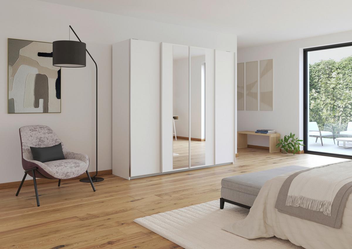 Schwebetürenschrank Altera Weiß B: 226 Cm - Klar/Weiß, MODERN, Holzwerkstoff (226/211/62cm) - Rauch Möbel