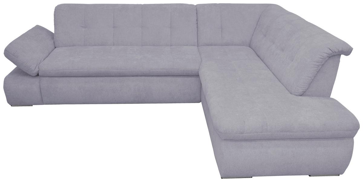 Ecksofa Mit Armteilverstellung Moric Grau Mikrofaser - Chromfarben/Grau, KONVENTIONELL, Textil (273/216cm) - MID.YOU
