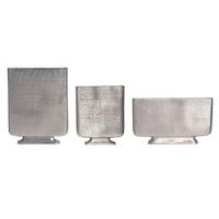 Dekovase 3er Set Gold Silberfarben B: 26 Cm - Silberfarben, Design, Metall (26/33/4cm) - Livetastic