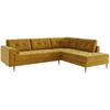 Ecksofa Scott - Edelstahlfarben/Gelb, Design, Textil (205/259cm) - Livetastic