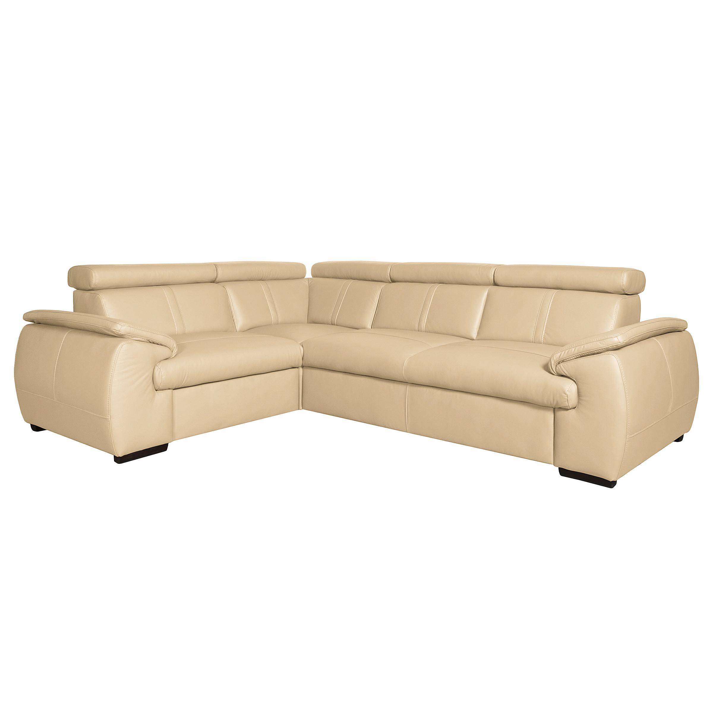 Ecksofa City Beige B: 193x265 Cm - Wengefarben/Beige, Design, Leder (193/265cm) - Livetastic