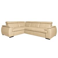 Ecksofa City Beige B: 193x265 Cm - Wengefarben/Beige, Design, Leder (193/265cm) - Livetastic