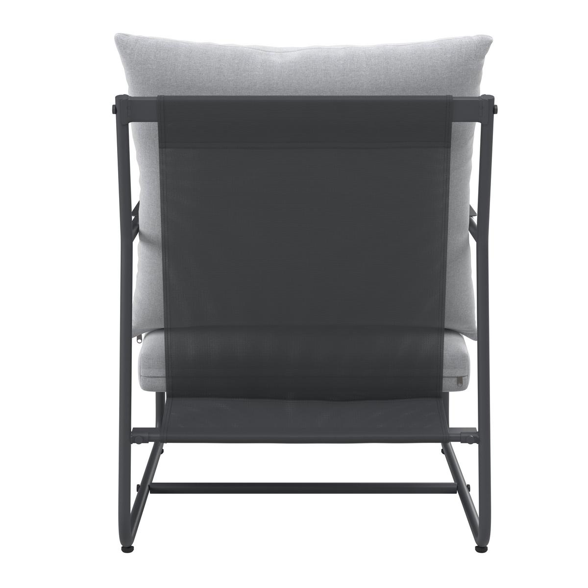 Loungegarnitur Nizza - Dunkelgrau/Hellgrau, MODERN, Textil/Metall (114/75/70cm) - Beldano