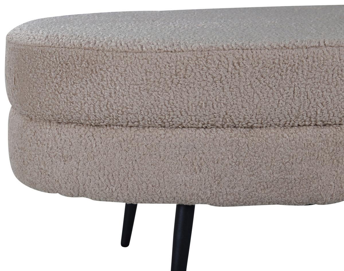 Hockerbank Otto - Beige/Schwarz, Design, Textil/Metall (100/41/40cm) - Livetastic