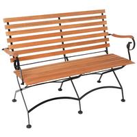 Gartenbank Schlossgarten 2-Sitzer - Naturfarben, ROMANTIK / LANDHAUS, Holz/Metall (125/58/85cm) - Gardenson