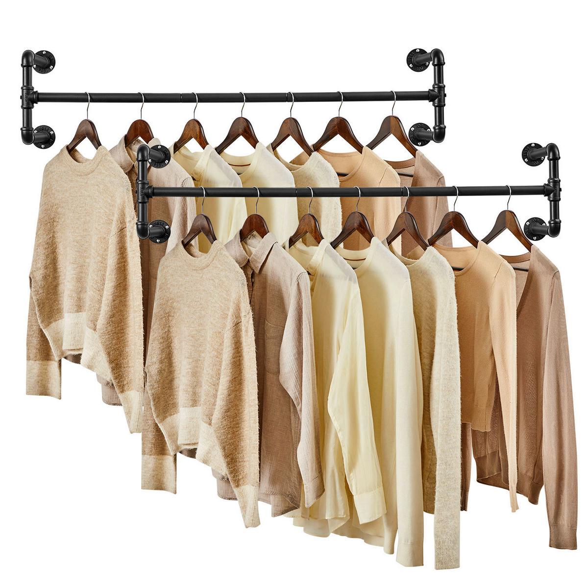 Wandgarderobe Schwarz B: 30 cm - Schwarz, Basics, Metall (30/112cm)