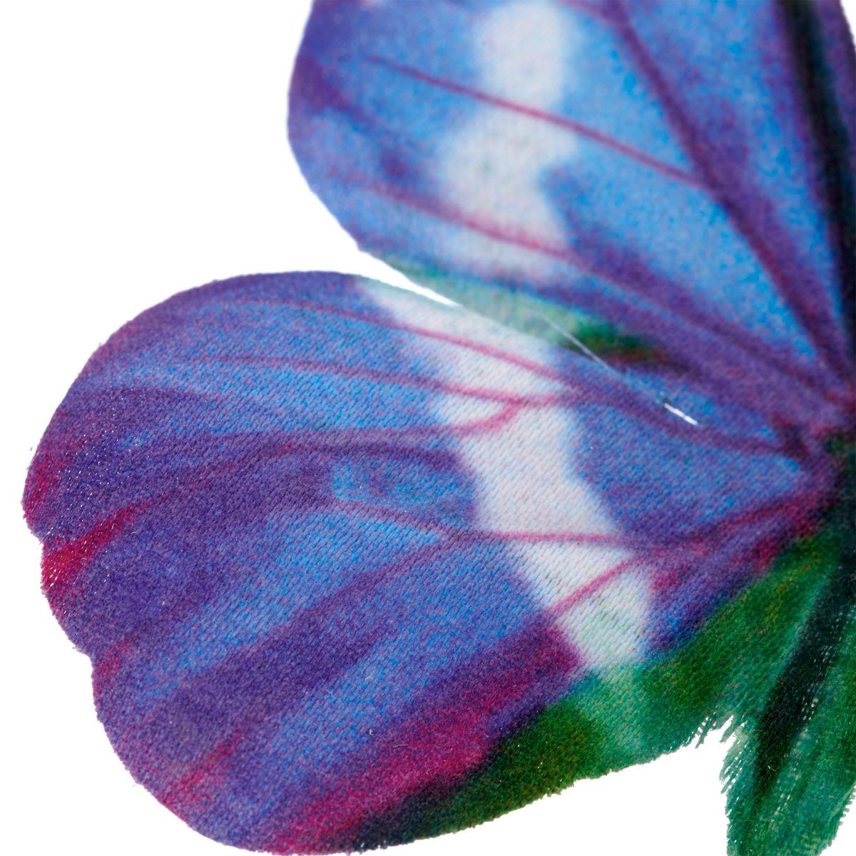 Dekozweig Schmetterlingszweig - Lila/Grün, Basics, Kunststoff/Textil (58cm)