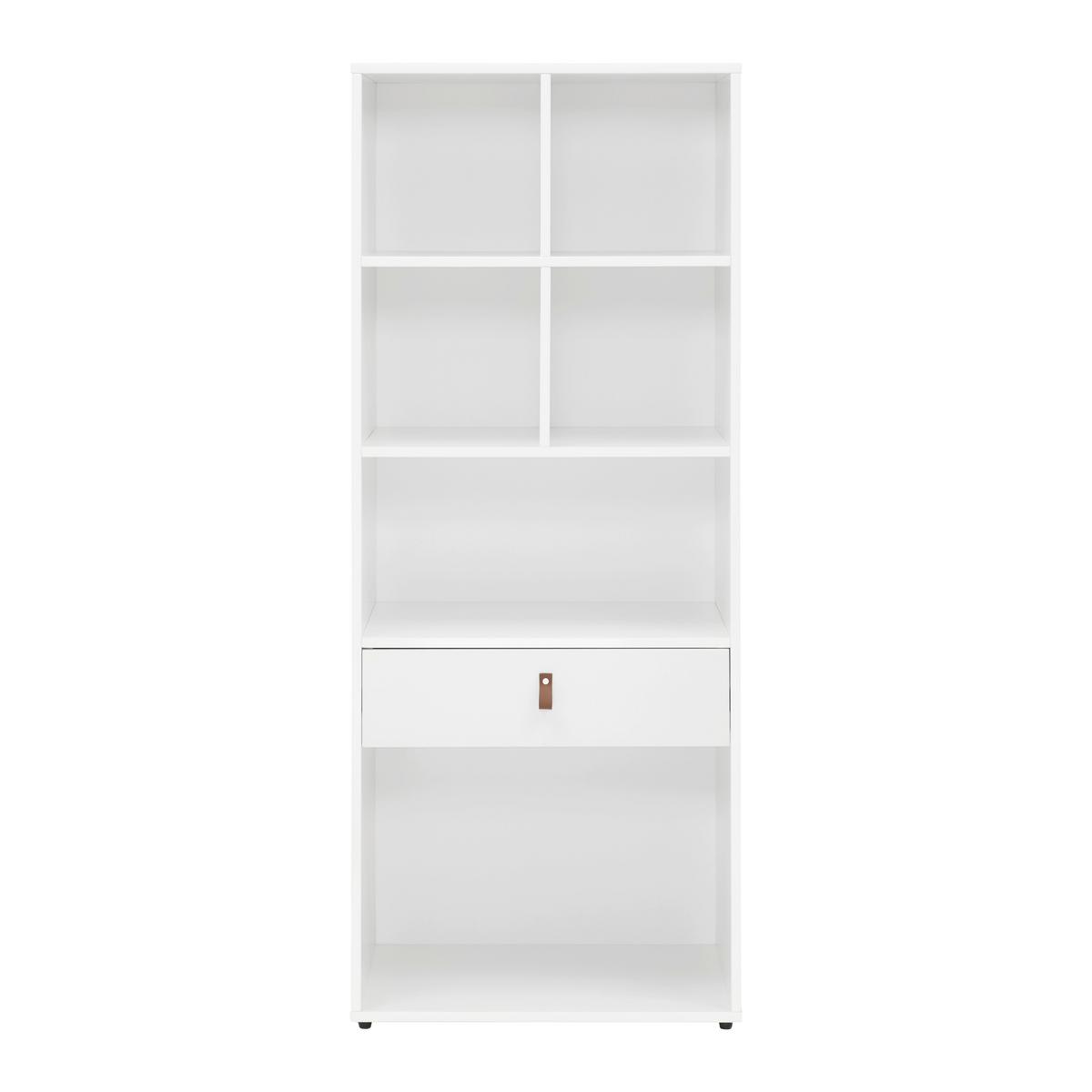 Regal MICK - bílá/černá, Moderní, textil/plast (60/148,5/40cm) - Bessagi Home