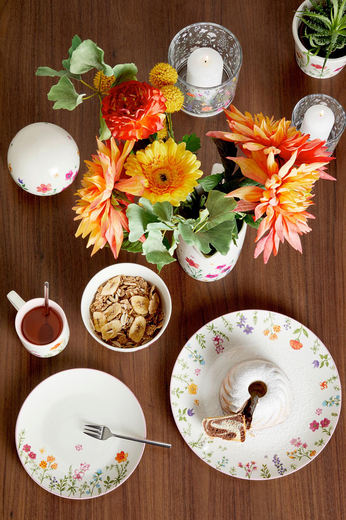 Kombiservice Linessa - Multicolor/Weiß, ROMANTIK / LANDHAUS, Keramik - Luca Bessoni