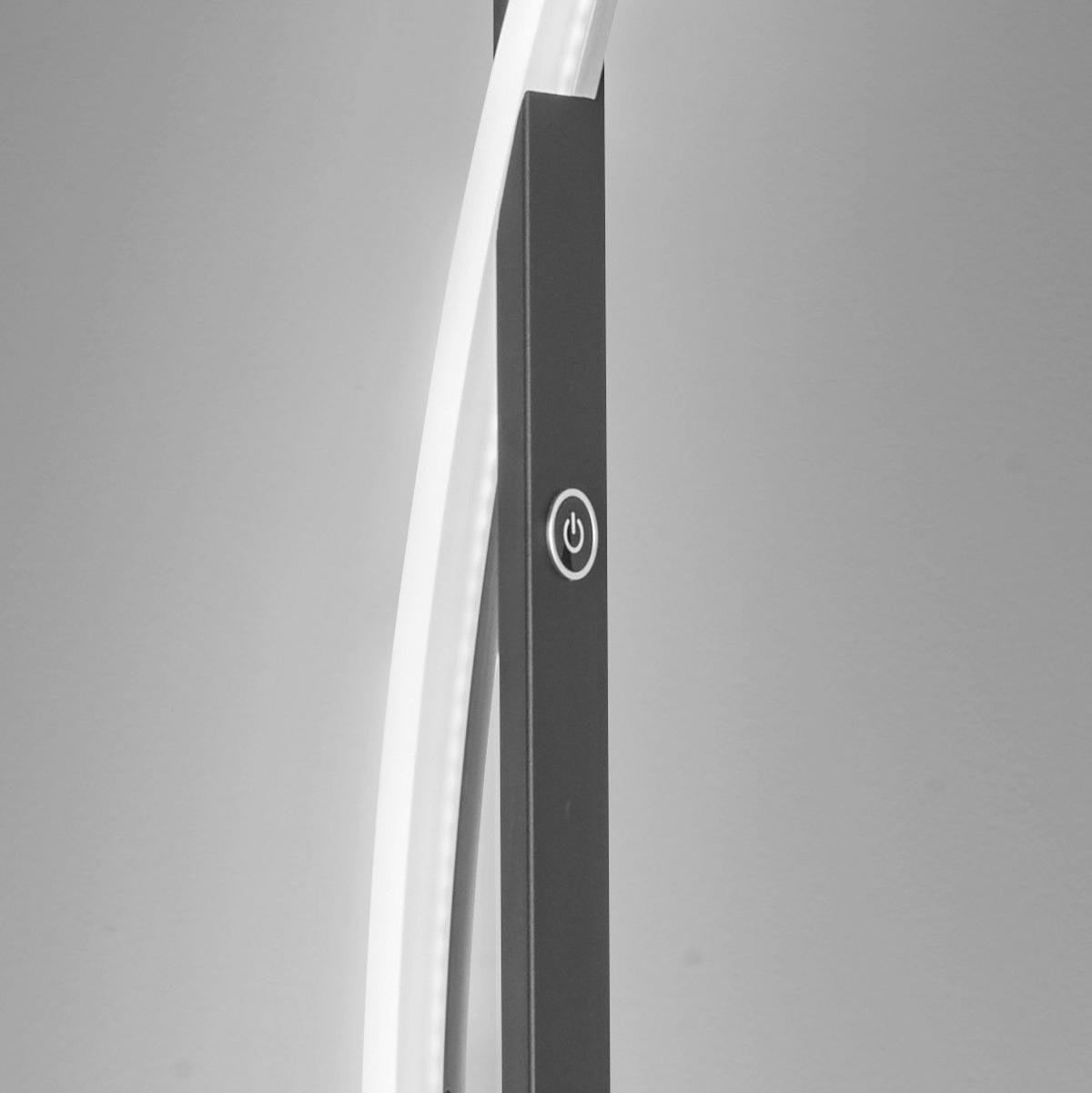 LED-Stehlampe Bridge dimmbar Schwarz/Weiß Touch - Schwarz/Weiß, Design, Kunststoff/Metall (144,5cm) - Fischer & Honsel