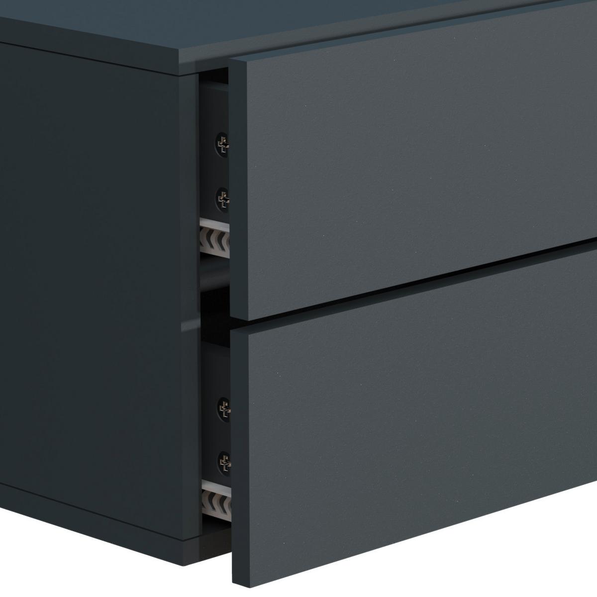 Nachtkästchen USAl L B: 45 cm Anthrazit - Anthrazit, MODERN, Holzwerkstoff (45/30/32cm) - MID.YOU