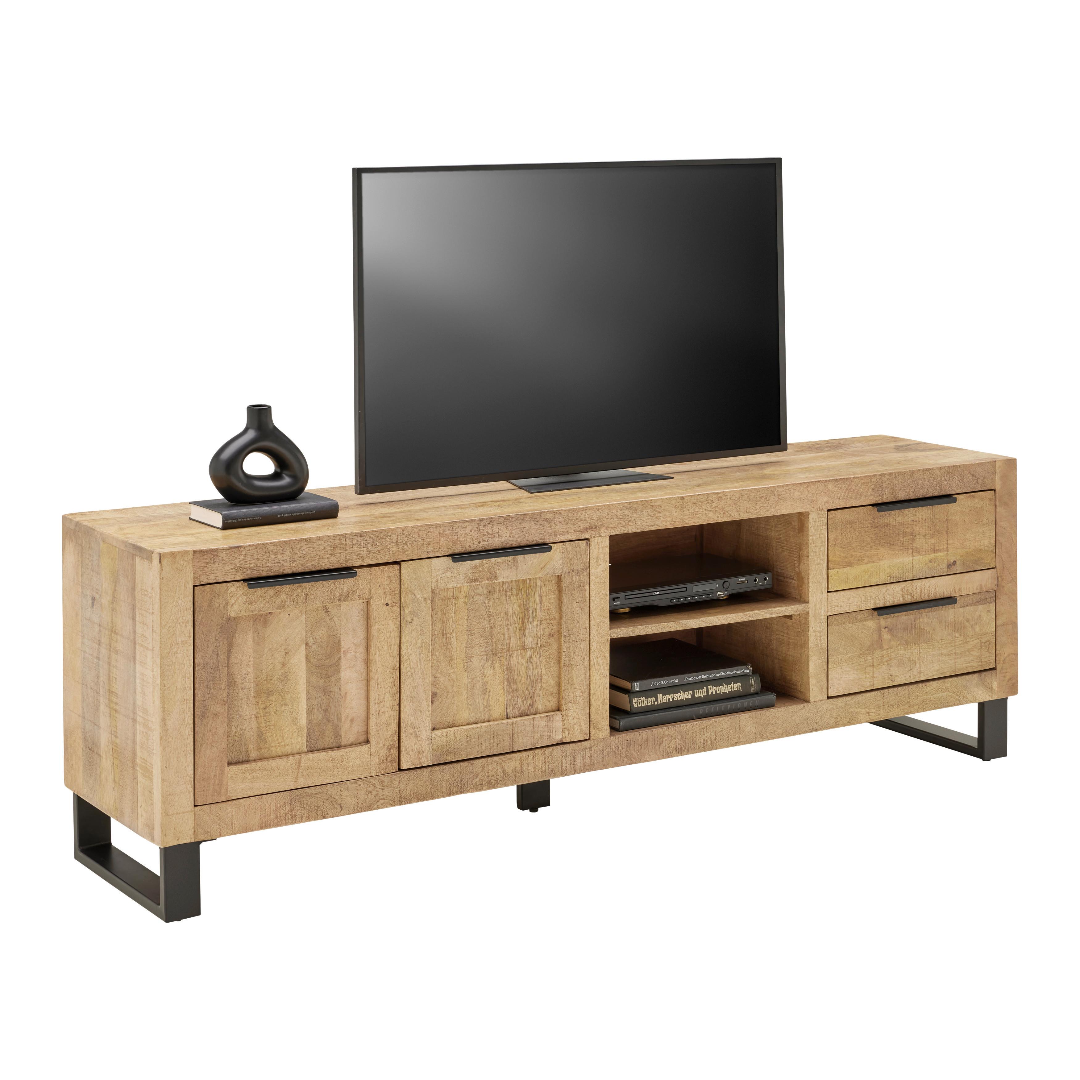 TV-diel Everest EVEREST -EXKLUSIV- - čierna/prírodná farba, Natur, kov/drevo (175/57/40cm)