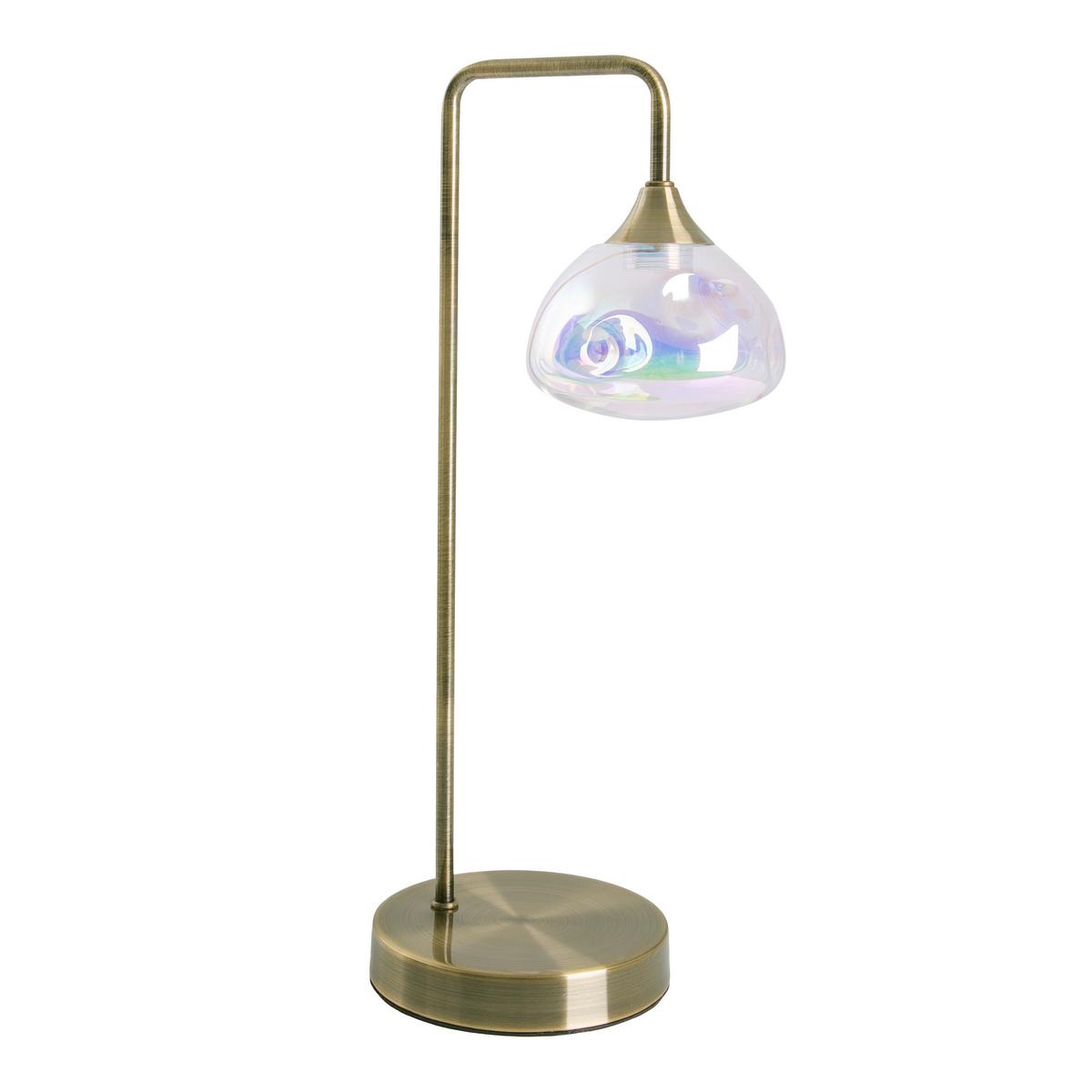 Tischlampe Messingfarben Vintage Style - Messingfarben, Design, Glas/Metall (17,5/45cm) - Näve