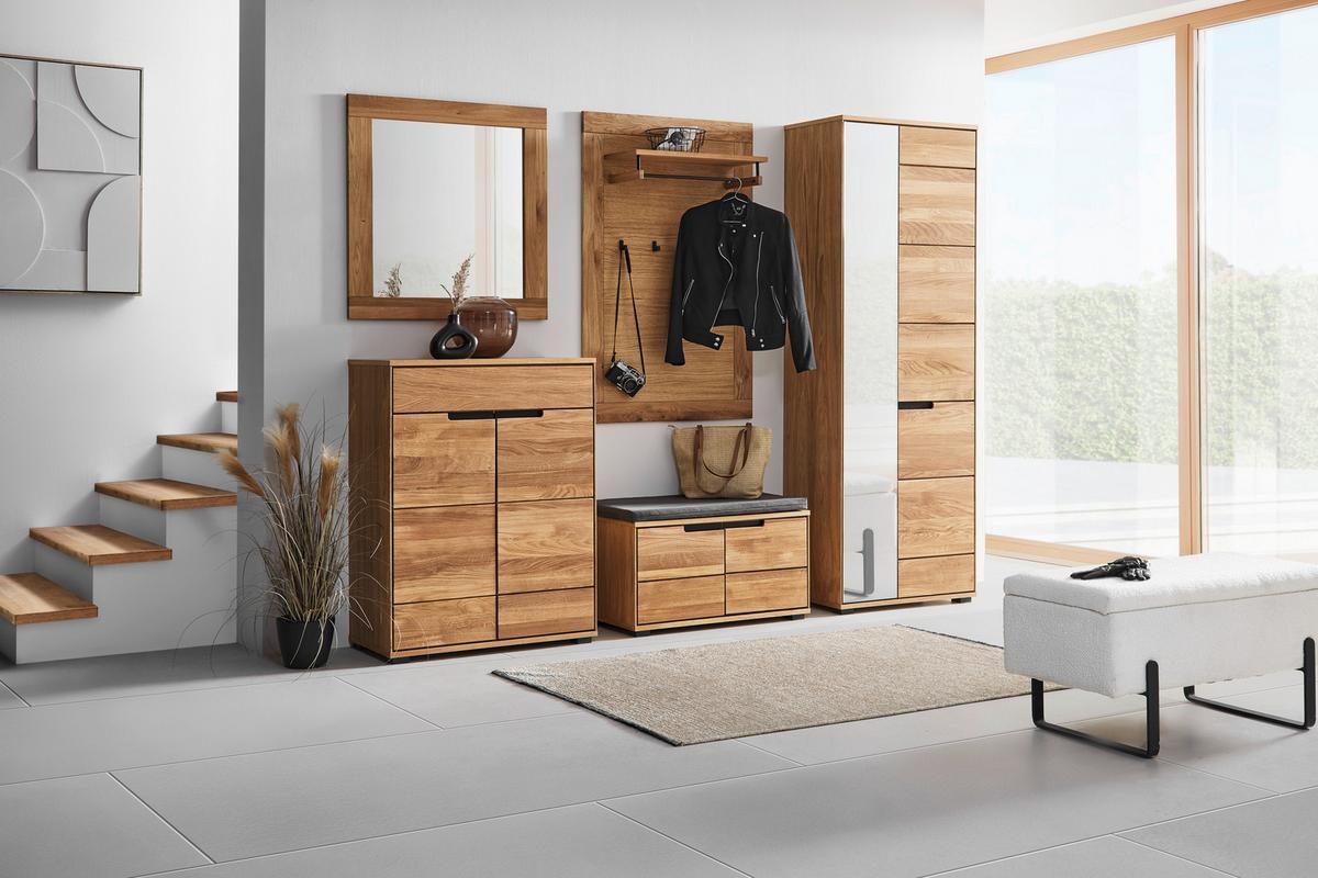 Skříň na odev LOLA dub masiv - divoký dub/černá, Lifestyle, kov/dřevo (70/196/40cm) - ecoTree