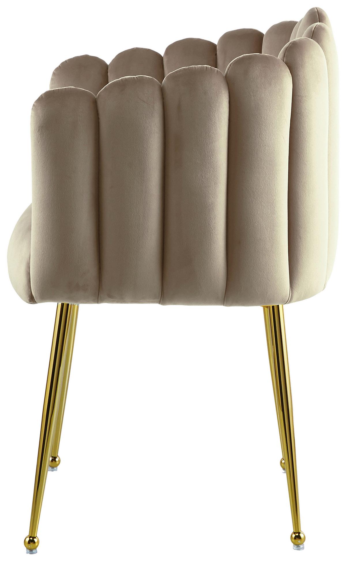 Armlehnstuhl Muna 125 Beige - Beige/Goldfarben, Design, Kunststoff/Metall (59/85/56cm) - Kayoom