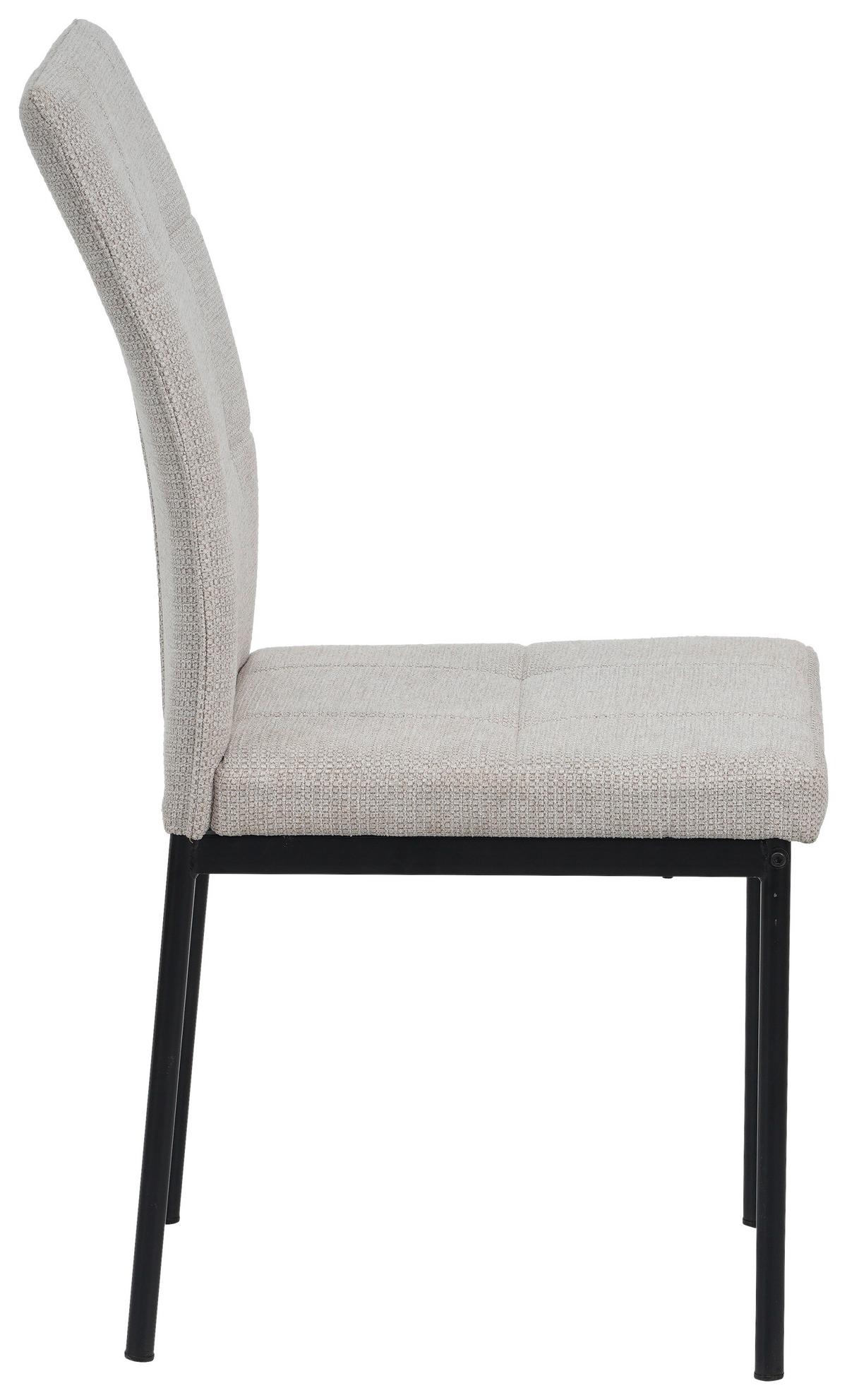 Vierfußstuhl Finn Webstoff Beige, B: 44 cm - Beige/Schwarz, KONVENTIONELL, Textil/Metall (44/96/61cm) - MID.YOU