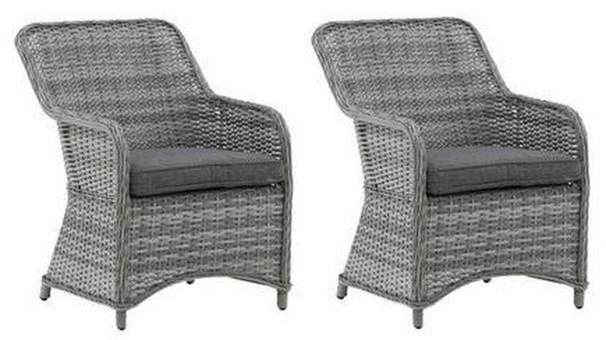 Gartenstuhl-Set Vikelund - Grau, KONVENTIONELL, Textil/Metall (65/92/75cm) - Gardenson