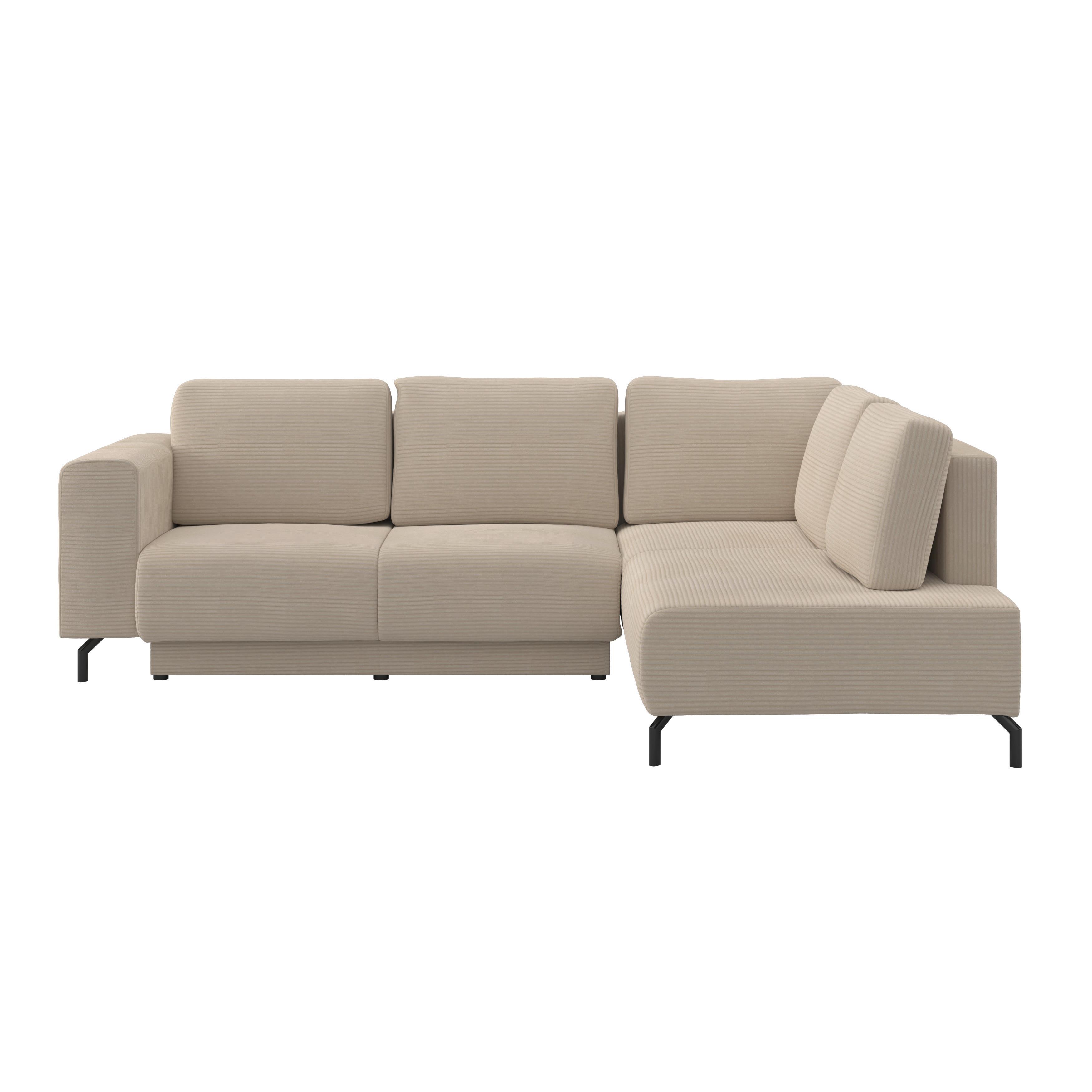 Ecksofa Mit Schlaffunktion & Bettkasten Veni Beige - Beige/Schwarz, MODERN, Textil (272/210cm) - Ondega