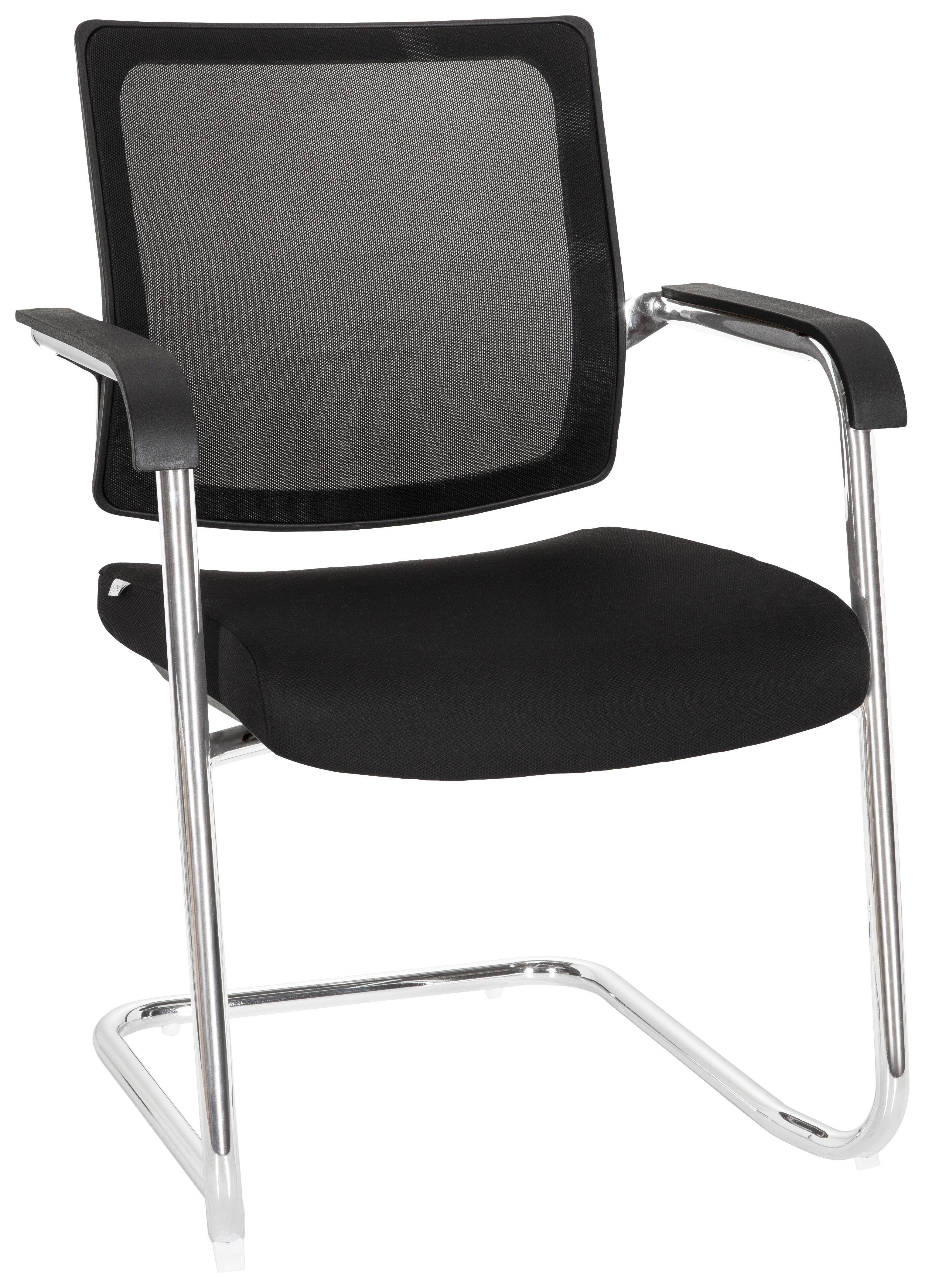 Besucherstuhl Levia V Schwarz - Schwarz, MODERN, Kunststoff/Textil (48/90/58cm) - MID.YOU