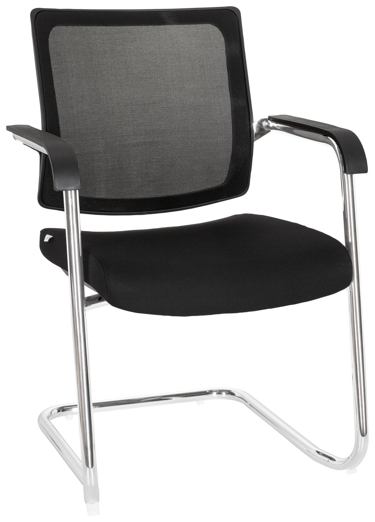 Besucherstuhl Levia V Schwarz - Schwarz, MODERN, Kunststoff/Textil (48/90/58cm) - MID.YOU