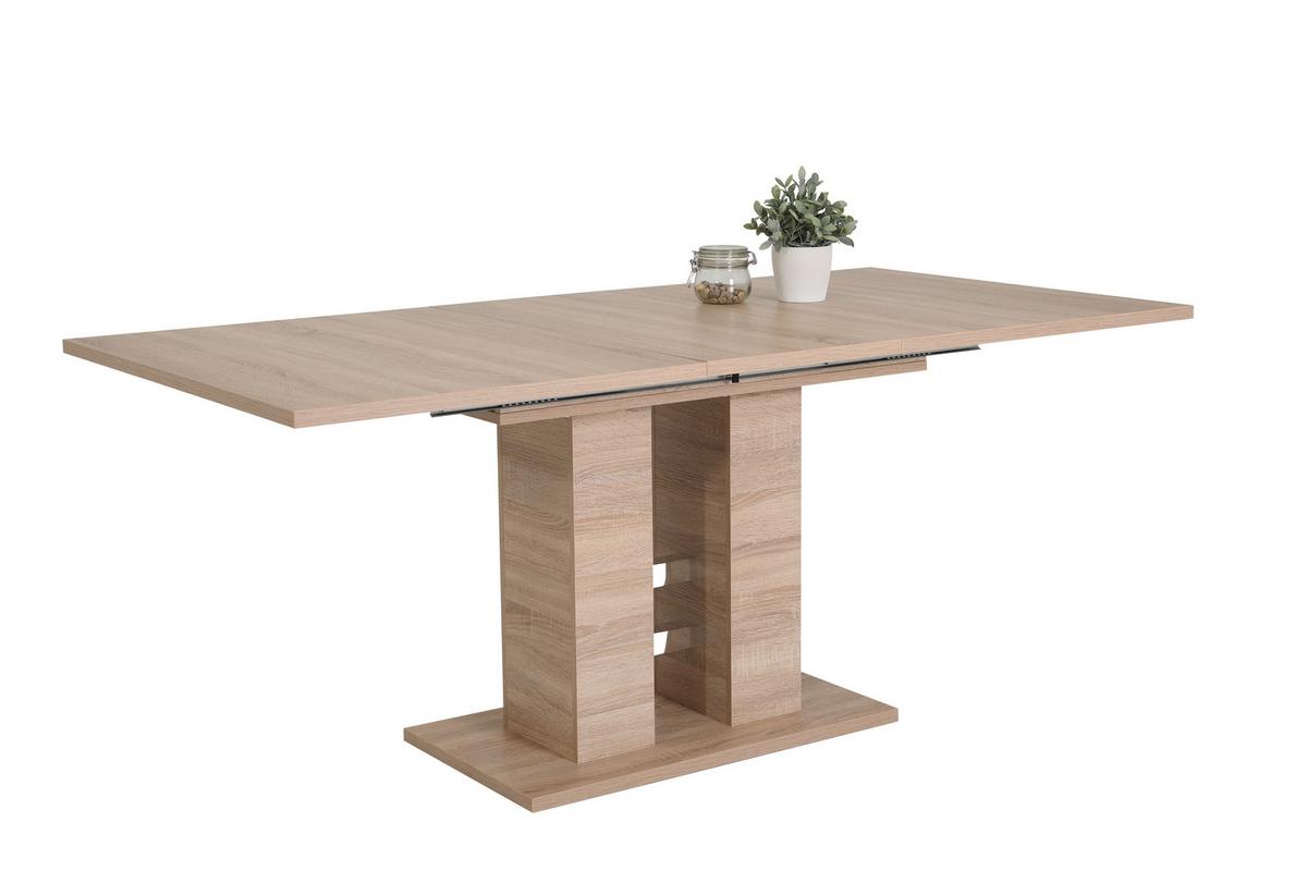 Tischgruppe Ulla G - Anthrazit/Sonoma Eiche, MODERN, Holzwerkstoff/Textil (140 - 220/76/90cm) - MID.YOU