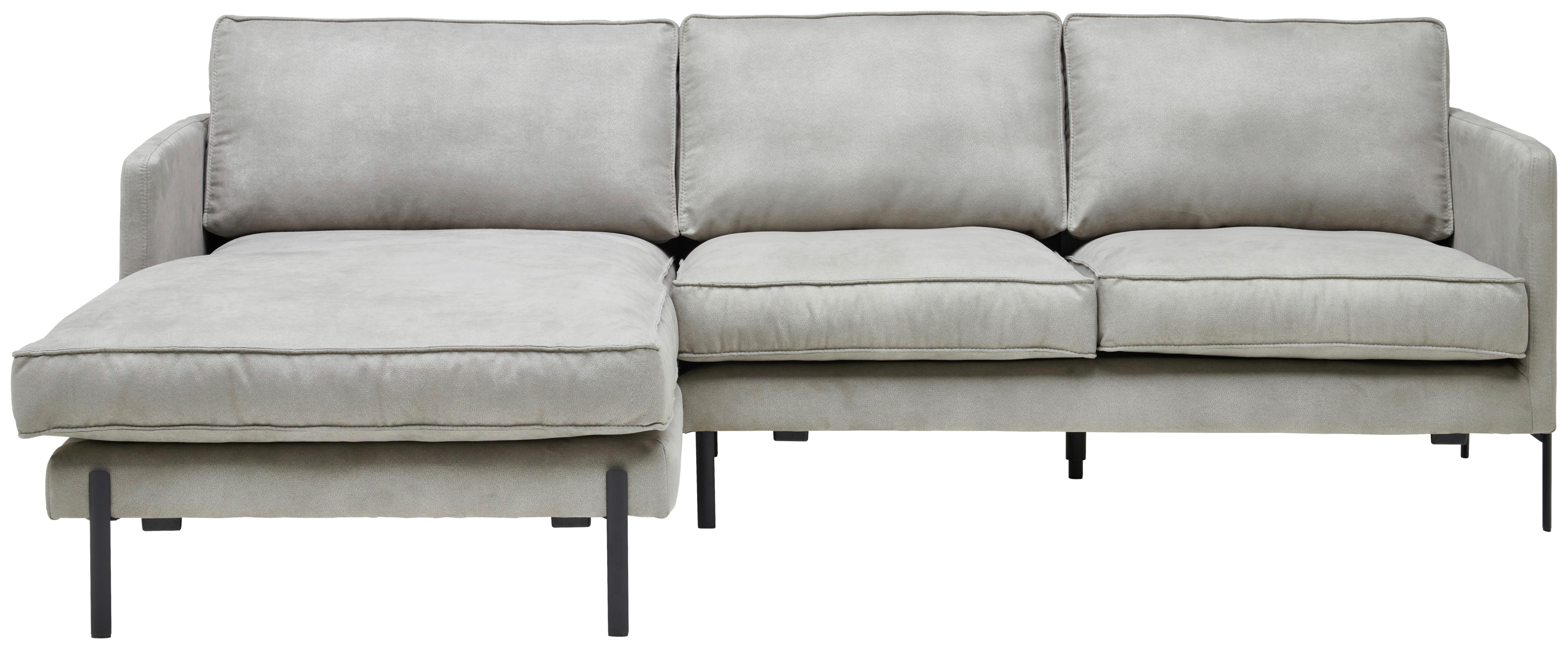 Ecksofa Yukon Hellgrau S: 154x232 Cm - Hellgrau/Schwarz, Trend, Textil (154/232cm) - Livetastic