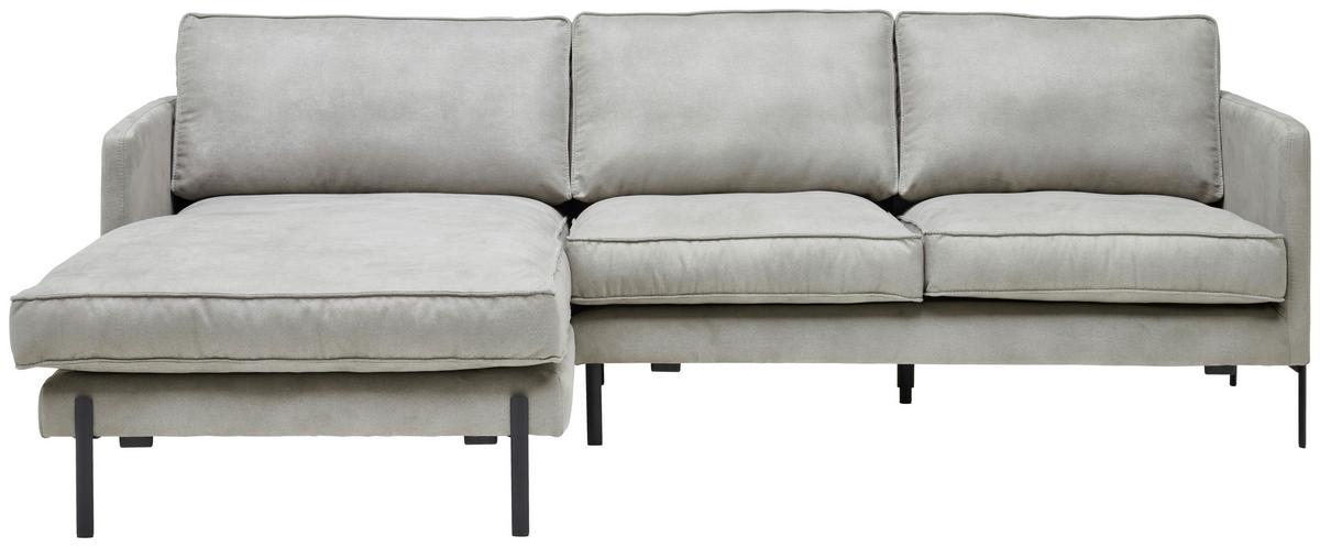 Ecksofa Yukon Hellgrau S: 154x232 Cm - Hellgrau/Schwarz, Trend, Textil (154/232cm) - Livetastic