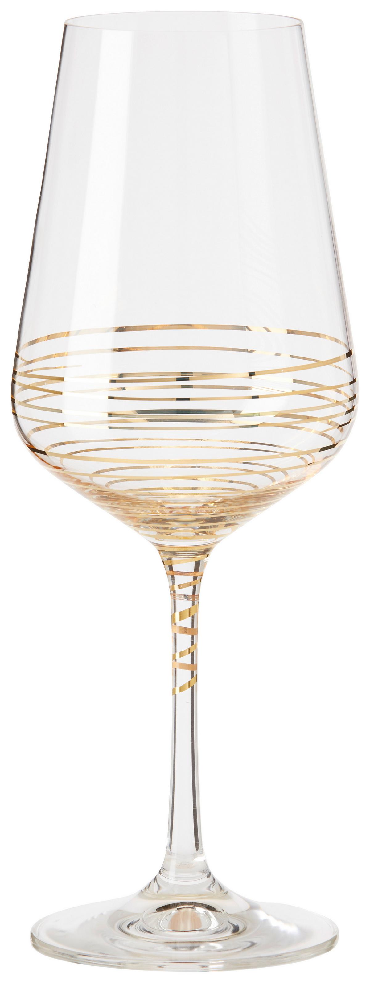 Sklenice na červené víno Elegance, ca 550ml - čiré/barvy zlata, Moderní, sklo (0,55l) - Bohemia