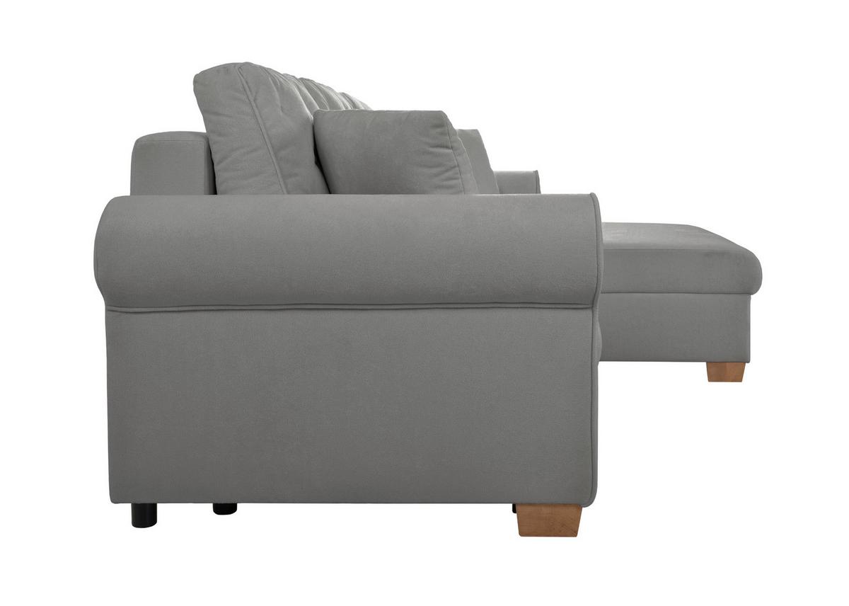 Ecksofa Arles, Grau 70 S: 266x161 Cm - Buchefarben/Grau, Design, Textil (266/161cm) - MID.YOU