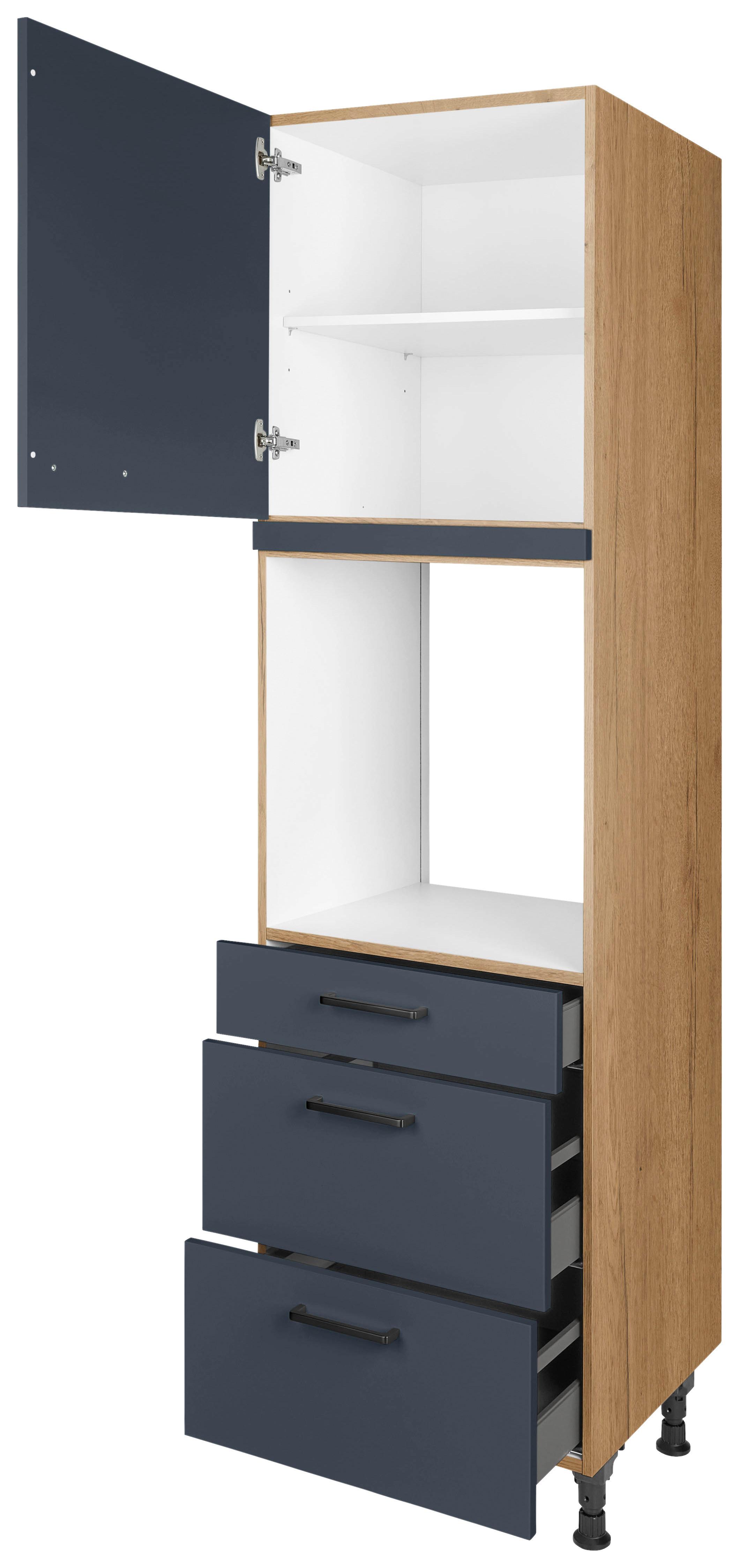 Geräteumbauschrank Easytouch - Blau/Eichefarben, MODERN, Holzwerkstoff (60/216,6/58cm) - Nobilia