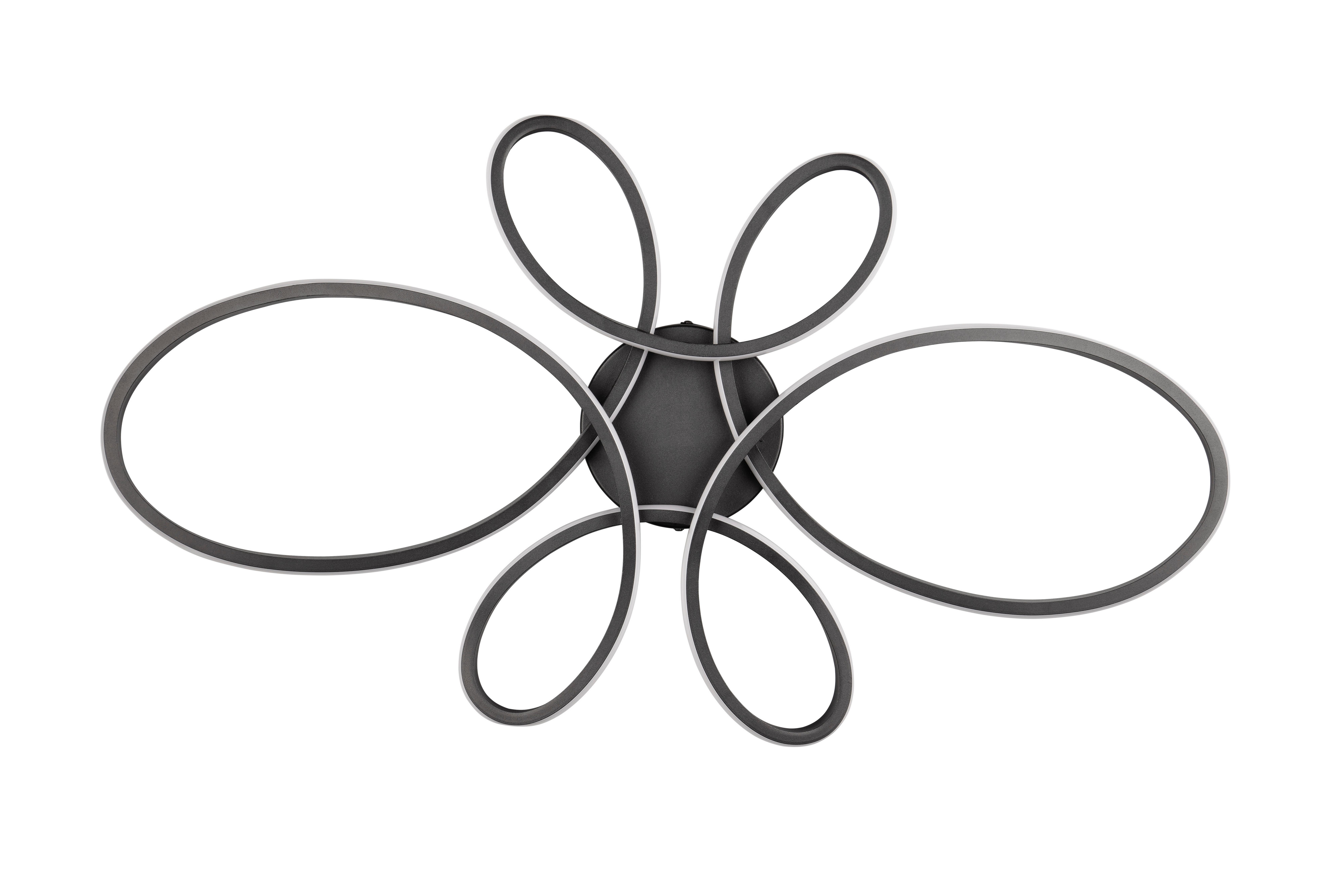 LED-DECKENLEUCHTE 645619132 FLY - Schwarz/Weiß, Design, Kunststoff/Metall (83/45,5/7,5cm) - Trio Leuchten