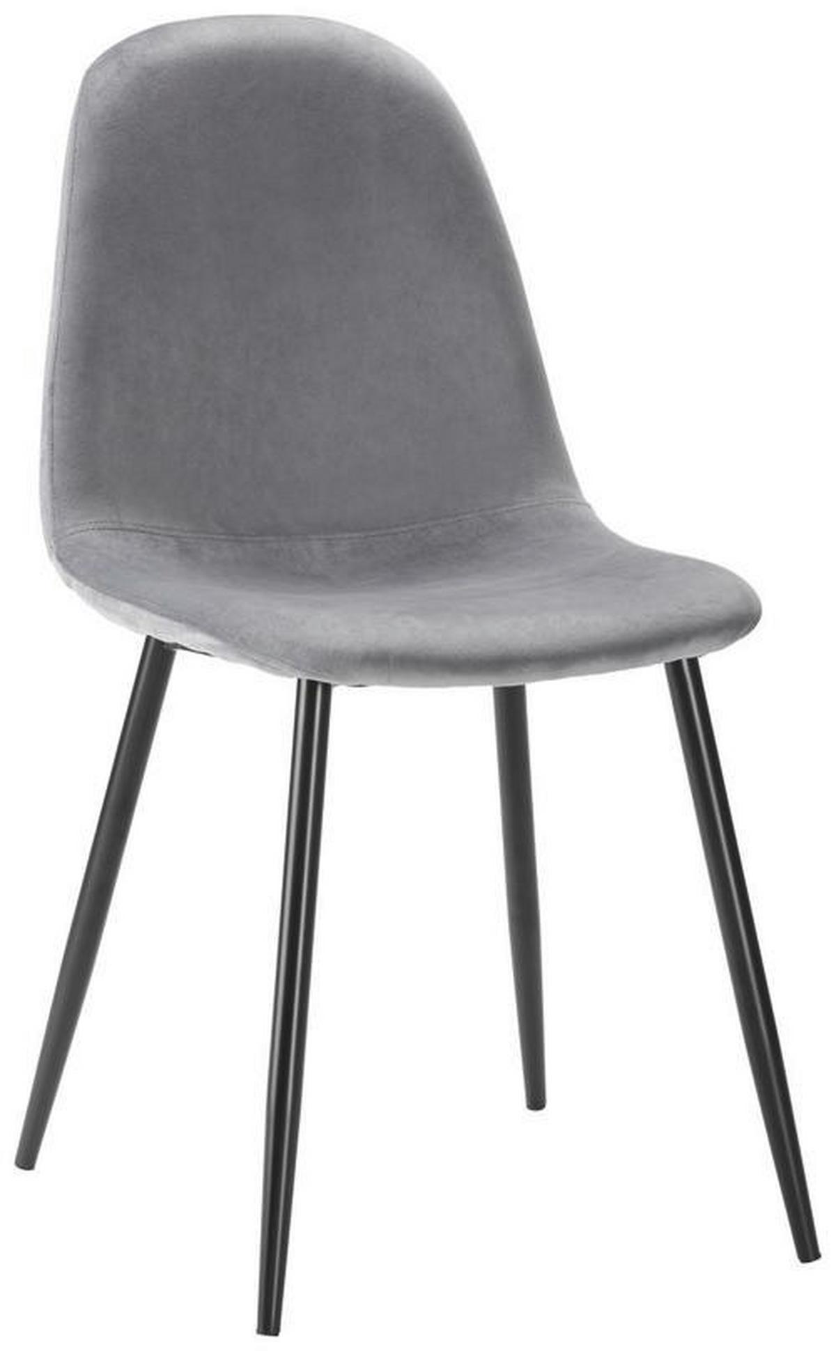 Židle LIO samet tmavě šedá - šedá/černá, Moderní, kov/dřevo (43/86/55cm) - Bessagi Home