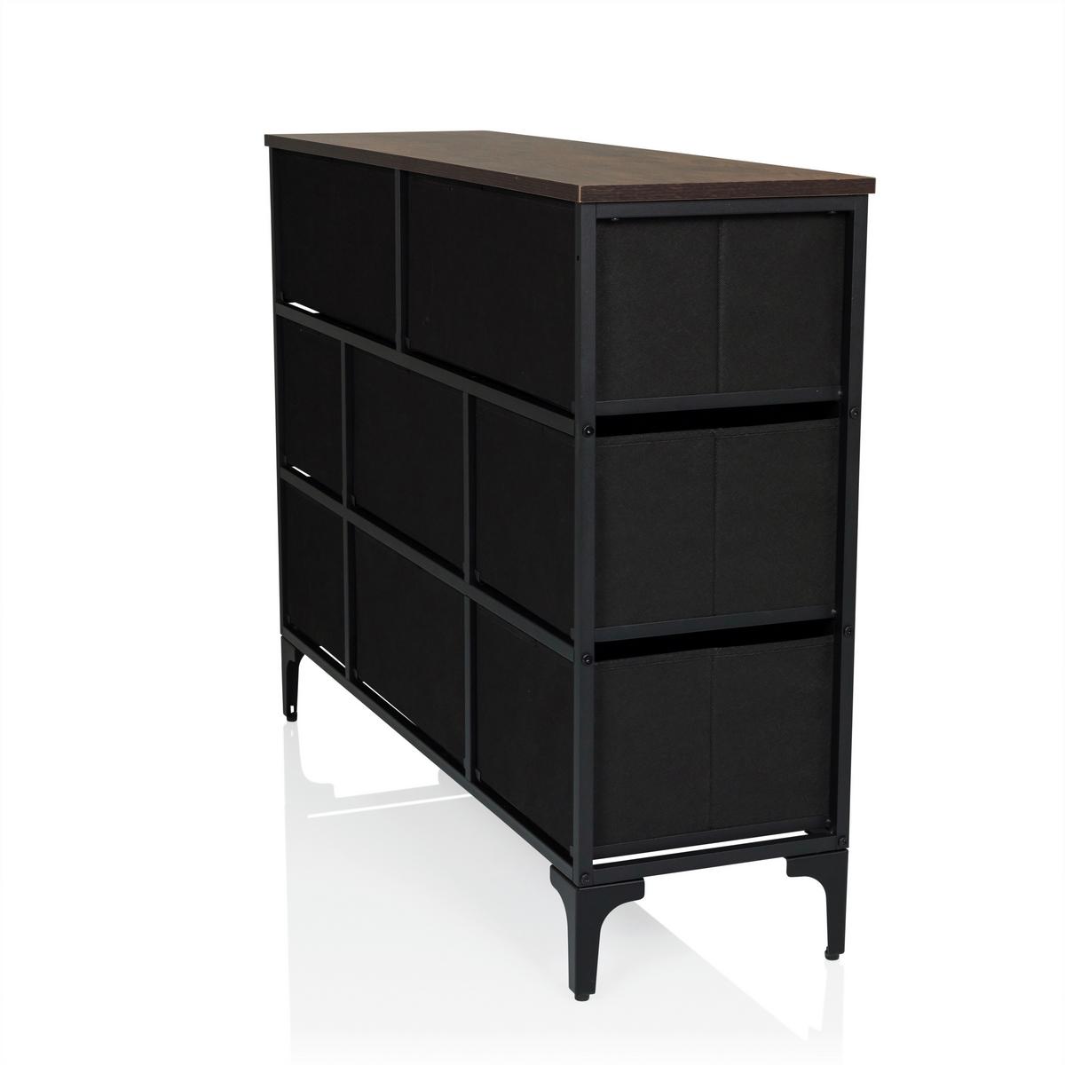 Kommode Ameriko Multicolor B: 102,5 Cm - Multicolor/Schwarz, MODERN, Holzwerkstoff/Textil (102,5/77,5/30cm) - MID.YOU