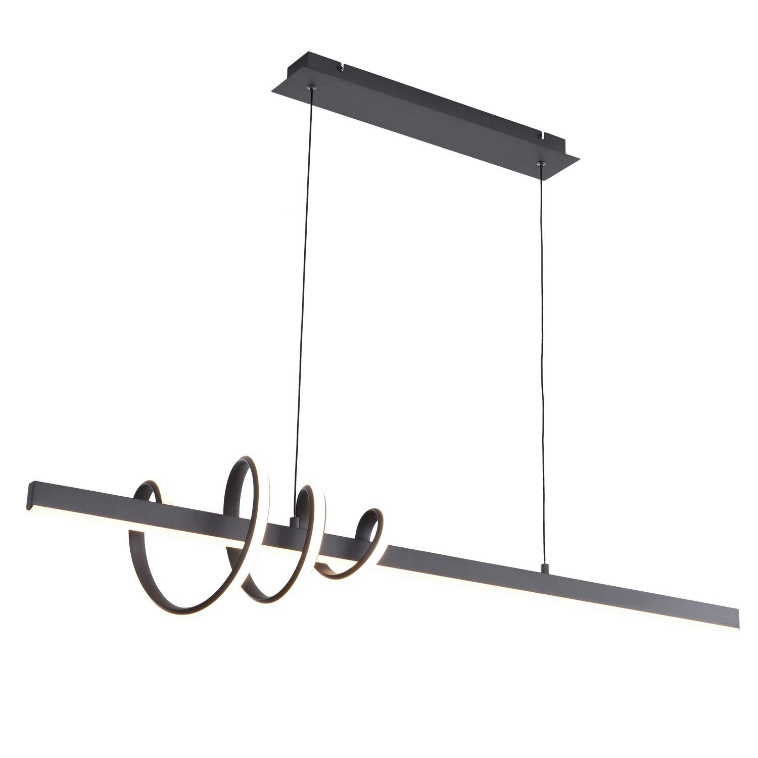 LED-Pendelleuchte Swing Schwarz L: 120 cm - Schwarz, Design, Metall (120/23/150cm)