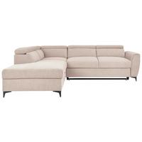 Ecksofa Lapis Creme S: 217/255 cm - Creme/Schwarz, KONVENTIONELL, Textil (217/255cm) - MID.YOU
