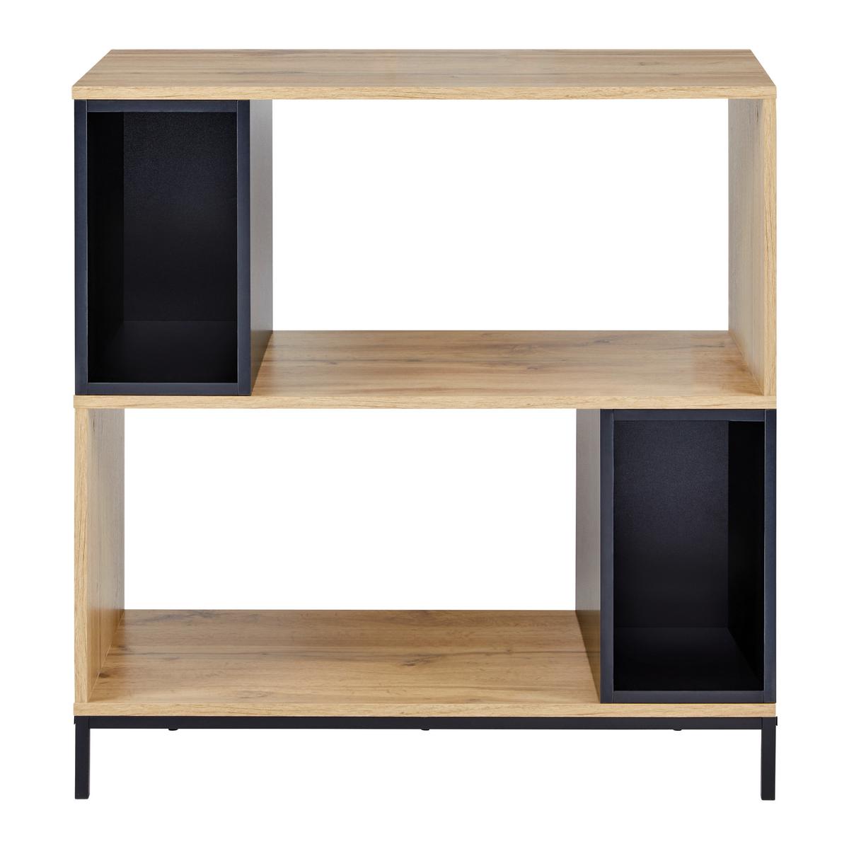 Regál MEGY - černá/barvy dubu, Moderní, kov (80/84,6/40cm) - Bessagi Home