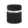 Hocker Rebecca Samt Schwarz Silber DxH 38x45 cm - Silberfarben/Schwarz, Design, Kunststoff/Textil (38/45/38cm) - Kayoom