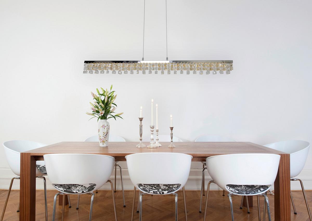 Led-hängeleuchte Diamonds 7049742 Diamonds - Chromfarben, Design, Glas/Metall (80/8/120cm) - Näve