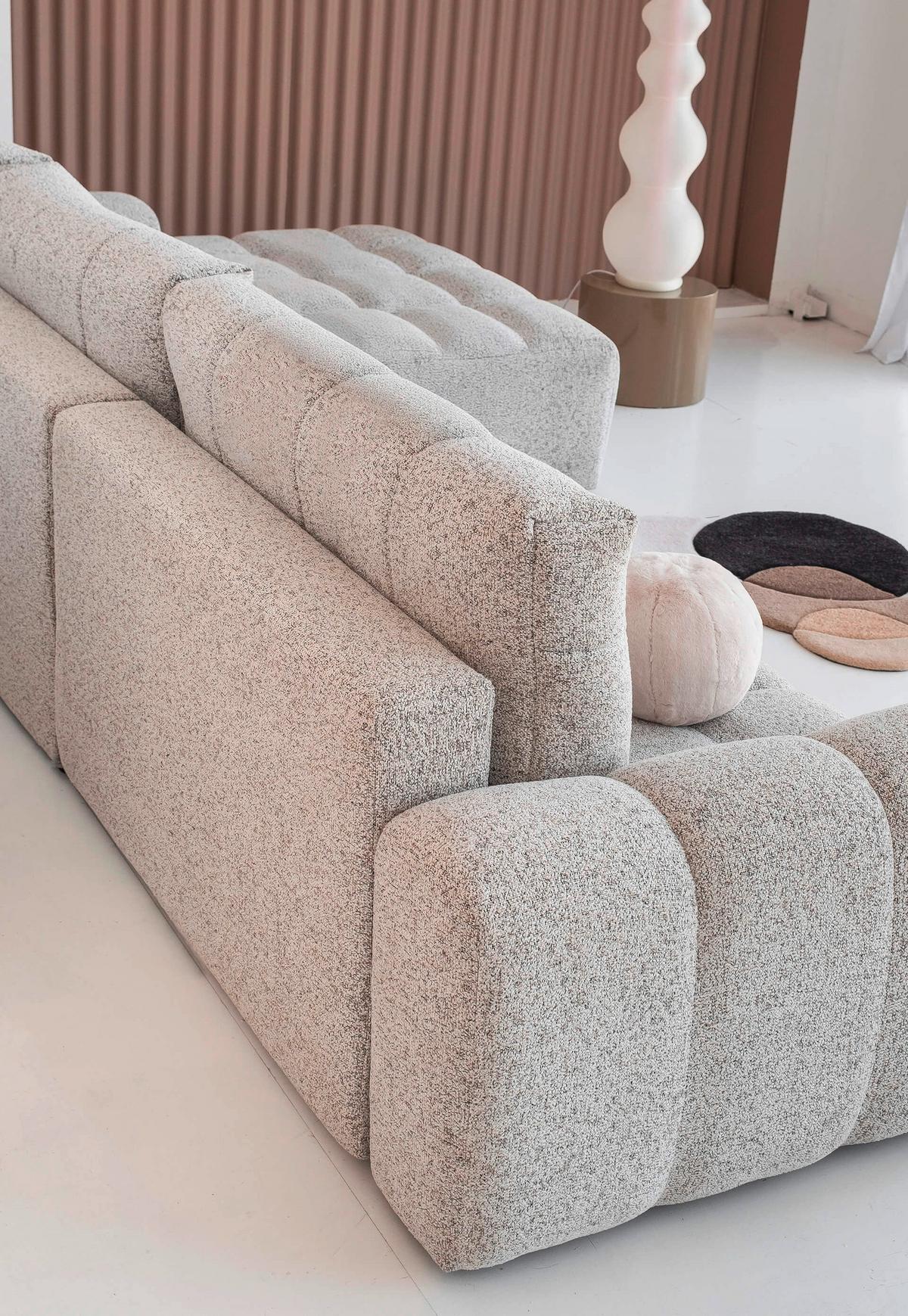 Ecksofa Lulu Taupe S: 268x184cm - Taupe/Schwarz, Design, Textil (268/184cm) - MID.YOU