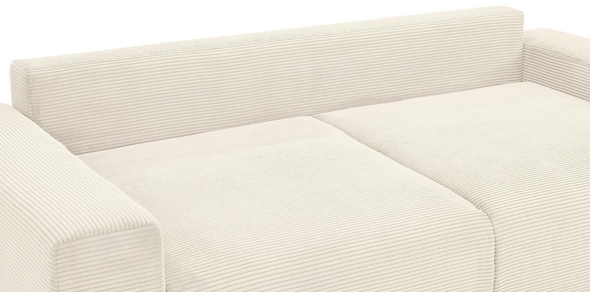 Schlafsofa Vouge Creme Bettkasten, B: 255 Cm - Buchefarben/Creme, KONVENTIONELL, Textil (255/86/123cm) - Livetastic
