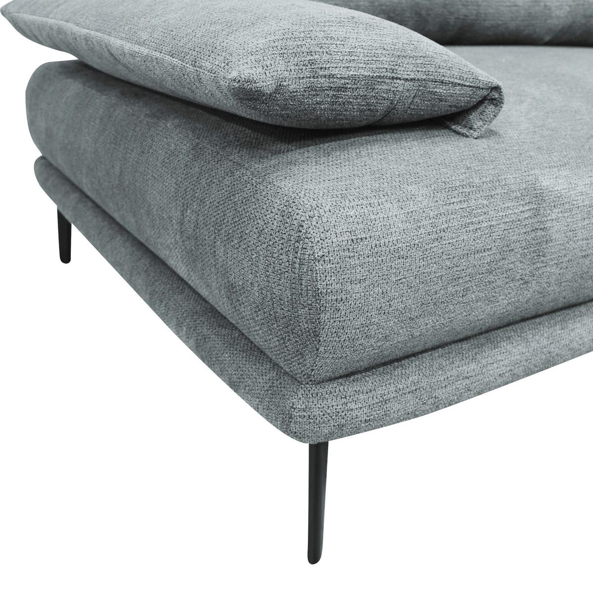 Ecksofa mit Bettkasten Lagacy 260x192 cm Webstoff Grau - Schwarz/Grau, Design, Textil (260/192cm) - MID.YOU