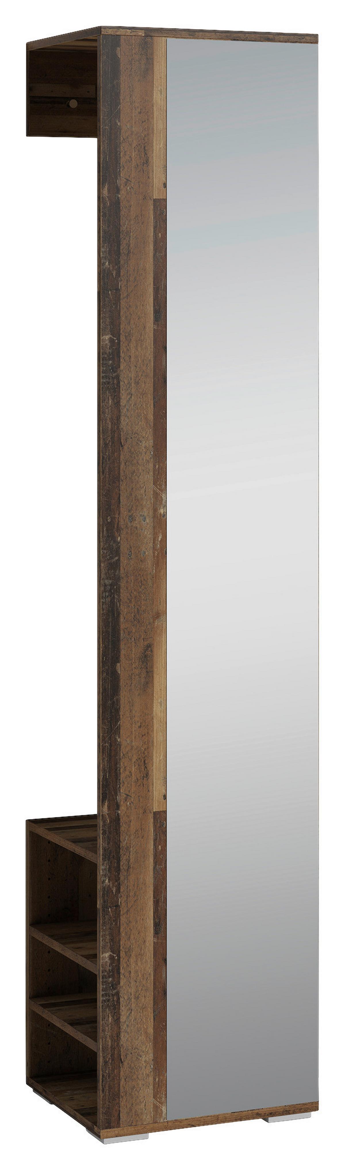 Garderobenschrank Ben B: 40cm Alteiche - Alteiche, MODERN, Glas/Holzwerkstoff (40/184/35cm) - MID.YOU