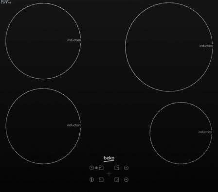 Induktionskochfeld Hii 64400 At - Schwarz, KONVENTIONELL, Glas (58,1/3/51,1cm) - Beko